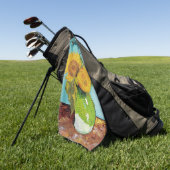 サンフラワーズビンセント・ヴァンゴッホ ゴルフタオル (グリーン)