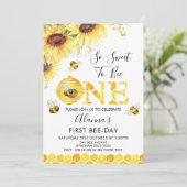 サンフラワーズビーファーストビーデイ誕生日招待状 招待状 (スタンド正面)