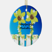 サンフラワーズピケットフェンス初めてのクリスマス セラミックオーナメント (右)