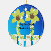 サンフラワーズピケットフェンス初めてのクリスマス セラミックオーナメント (左)