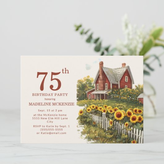 サンフラワーズファームハウス75thバースデーパーティー 招待状 (スタンド正面)