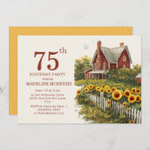 サンフラワーズファームハウス75thバースデーパーティー 招待状 (正面/裏面)