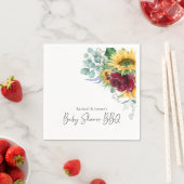 サンフラワーズフローラバックヤードBBQベビーシャワー スタンダードカクテルナプキン (インサイチュ)