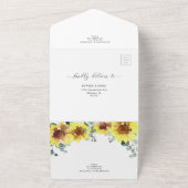 サンフラワーズフローラ結婚ユーカリ詳細RSVP オールインワン招待状 (外側)