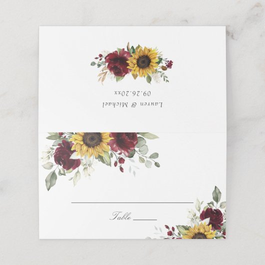 サンフラワーズブルガン結婚ディフローラ座席表 プレイスカード (外部開封)