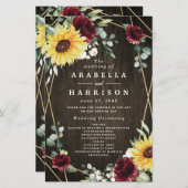 サンフラワーズブルゴーニュバラ素朴結婚式 プログラム (正面/裏面)