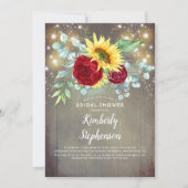 サンフラワーズブルゴーニュ素朴秋ブライダルシャワー 招待状 (正面)