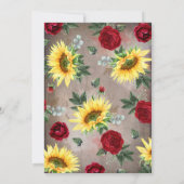 サンフラワーズブルゴーニュ素朴秋リハーサルディナー 招待状 (裏面)