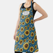 サンフラワーズブルーファ素朴ームハウスキッチンネーム エプロン (インサイチュ)