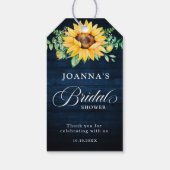 サンフラワーズベビーズブレスネイビーブルーブライダルシャワー ギフトタグ (裏面)