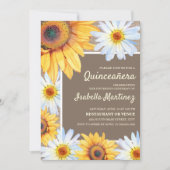 サンフラワーズホワイトデイジーズバーラップキンセニェラ15日 招待状 (正面)