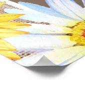 サンフラワーズホワイトデイジーバーラップキンセニェラウェルカム ポスター (角)