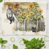 サンフラワーズホームステッドファームハウスシーン キッチンタオル (折り畳み)