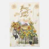 サンフラワーズホームステッドファームハウスシーン キッチンタオル (縦)