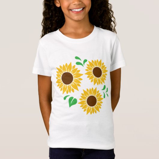サンフラワーズボタニカルアート Tシャツ (正面)