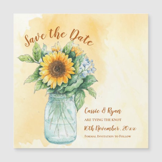 サンフラワーズメイスンジャー国結婚式の日付を保存 (正面)