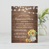 サンフラワーズメイスンジャー素朴ウッド婚約パーティ 招待状 (スタンド正面)