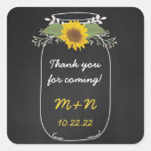 サンフラワーズメイスン感謝していジャーユー結婚式の引き出物 スクエアシール (正面)
