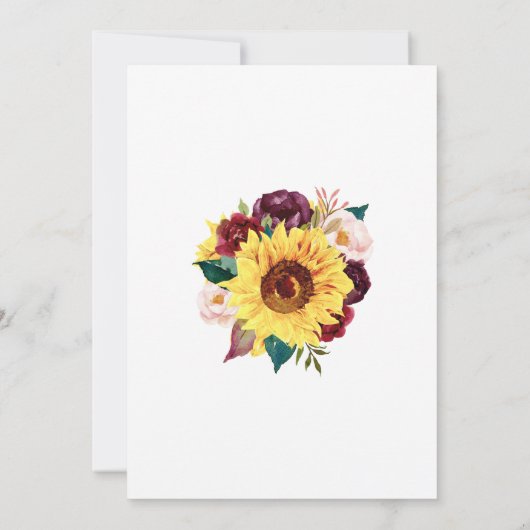 サンフラワーズメイソンジャーバラフローラブライダルシャワー 招待状 (裏面)