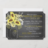 サンフラワーズメイソンジャールカルクボードブライダルシャワー 招待状 (正面)