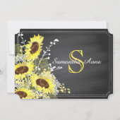 サンフラワーズメイソンジャールカルクボードブライダルシャワー 招待状 (裏面)