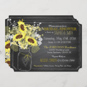 サンフラワーズメイソンジャールカルクボードブライダルシャワー 招待状 (正面/裏面)