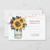 サンフラワーズメイソンジャールブルゴーニュフローラウェディングRSVP 出欠カード (正面)