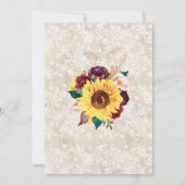 サンフラワーズメイソンジャールレースブライダルシャワー 招待状 (裏面)