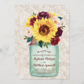 サンフラワーズメイソンジャールレース結婚フローラ 招待状 (正面/裏面)