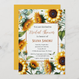 サンフラワーズユーカリフローラブライドブライダルシャワー 招待状