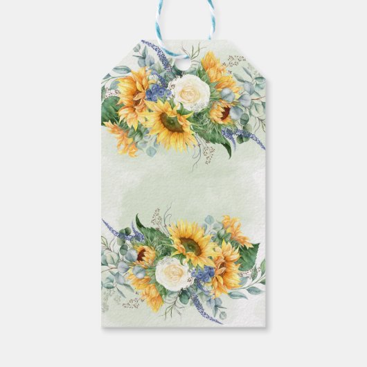 サンフラワーズユーカリブライダルシャワーサンキューユー ギフトタグ (裏面)