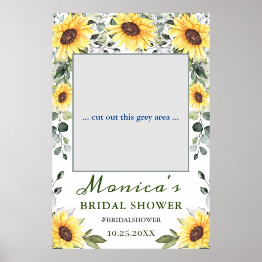 サンフラワーズユーカリブライダルシャワーフォトフレーム ポスター (正面)