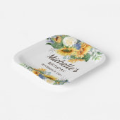 サンフラワーズユーカリプタスバースデーパーティー名日付 ペーパープレート (傾斜あり)