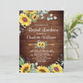 サンフラワーズユーカリプトゥスウォーターカラーブライダルルンチョン 招待状 (スタンド正面)