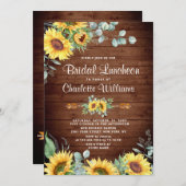 サンフラワーズユーカリプトゥスウォーターカラーブライダルルンチョン 招待状 (正面/裏面)