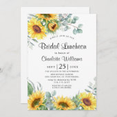 サンフラワーズユーカリプトゥスウォーターカラーブライダルルンチョン 招待状 (正面/裏面)