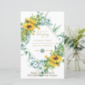 サンフラワーズユーカリプトゥスグリーン結婚式招待状 (スタンド正面)