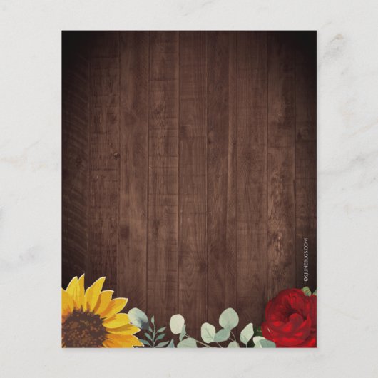 サンフラワーズユーカリプトゥスレッドローズウッドバジェット結婚ズ (裏面)