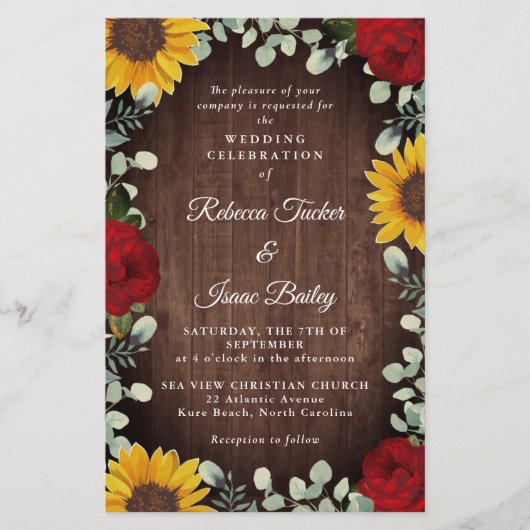 サンフラワーズユーカリプトゥスレッドローズウッドバジェット結婚ズ (正面)