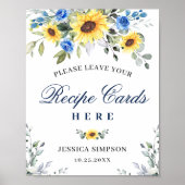 サンフラワーズユーカリレシピカードブライダルシャワー ポスター (正面)