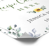 サンフラワーズユーカリレシピカードブライダルシャワー ポスター (角)