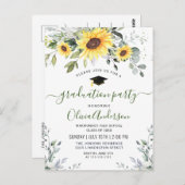 サンフラワーズユーカリ卒業パーティー招待状 ポストカード (正面/裏面)