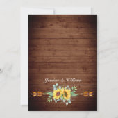 サンフラワーズユーカリ素朴婚約パーティ 招待状 (裏面)