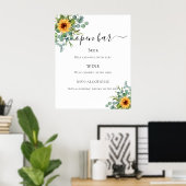 サンフラワーズユーカリ緑のバーメニュー ポスター (ホームオフィス)