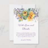 サンフラワーズラベンダーユーカリグリネリーサンキューバッド 出欠カード (正面)