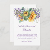 サンフラワーズラベンダーユーカリグリネリーサンキューバッド 出欠カード (正面/裏面)