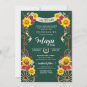 サンフラワーズレッドローズエメラルドチャロキンセアニェラ 招待状 (正面)