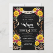 サンフラワーズレッドローズブラックチャロキンセアニェラインヴィ 招待状 (正面)