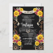 サンフラワーズレッドローズブラックチャロキンセアニェラ 招待状 (正面)