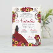 サンフラワーズレッドローズ女性のカーボーイウェスタンキンセアニェラ 招待状 (スタンド正面)